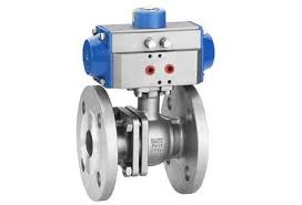 duplex steel 2PC pneumatic PTFE flanged ball valve