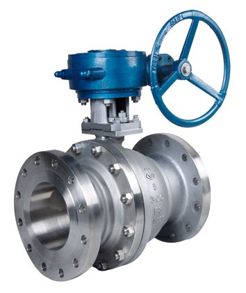 Duplex Steel API Worm Gear Flanged Floating Ball Valve 